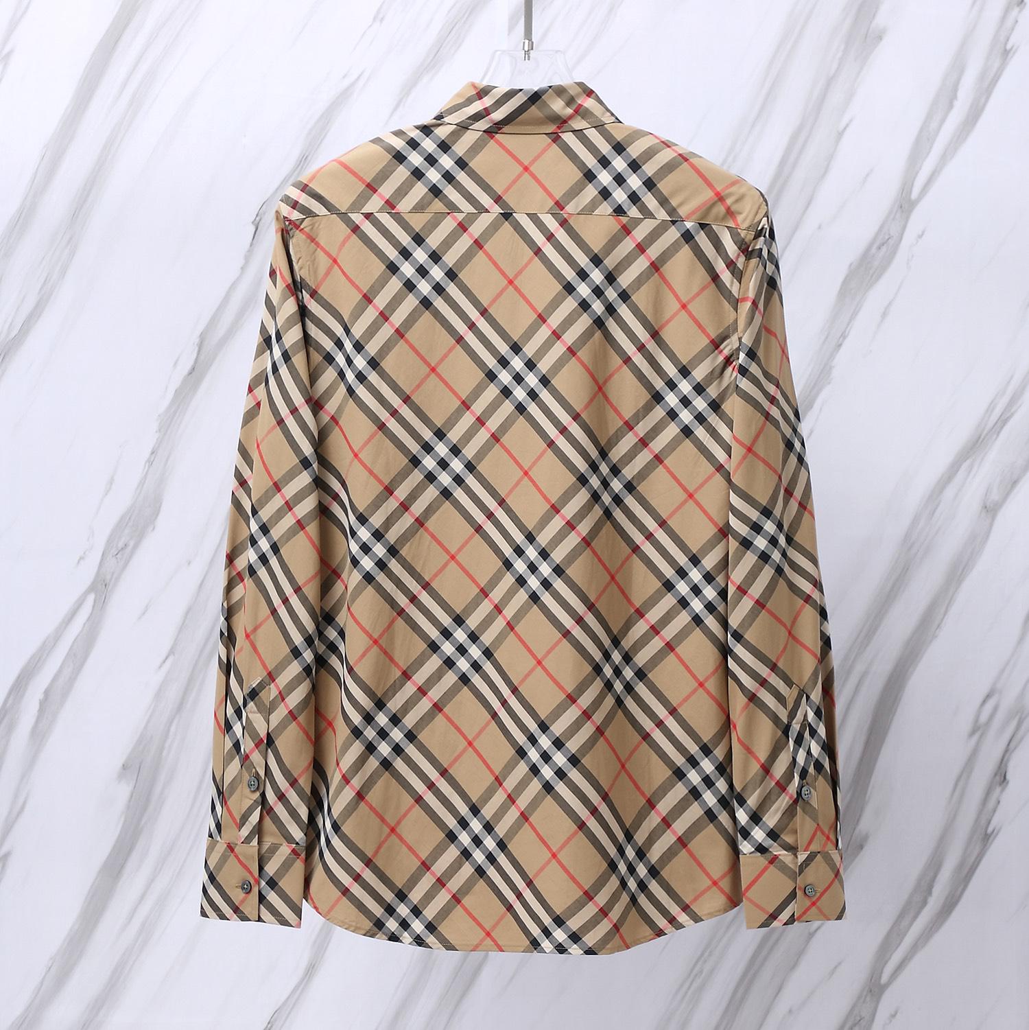 Рубашка Burberry Checked Print Diagonal Dark Lines "Brown" фото № 2