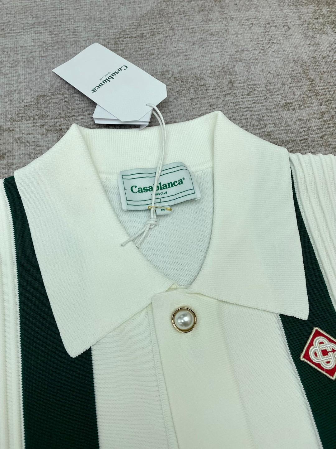 Джемпер Casablanca Two Vertical Green Lines "White" фото № 4