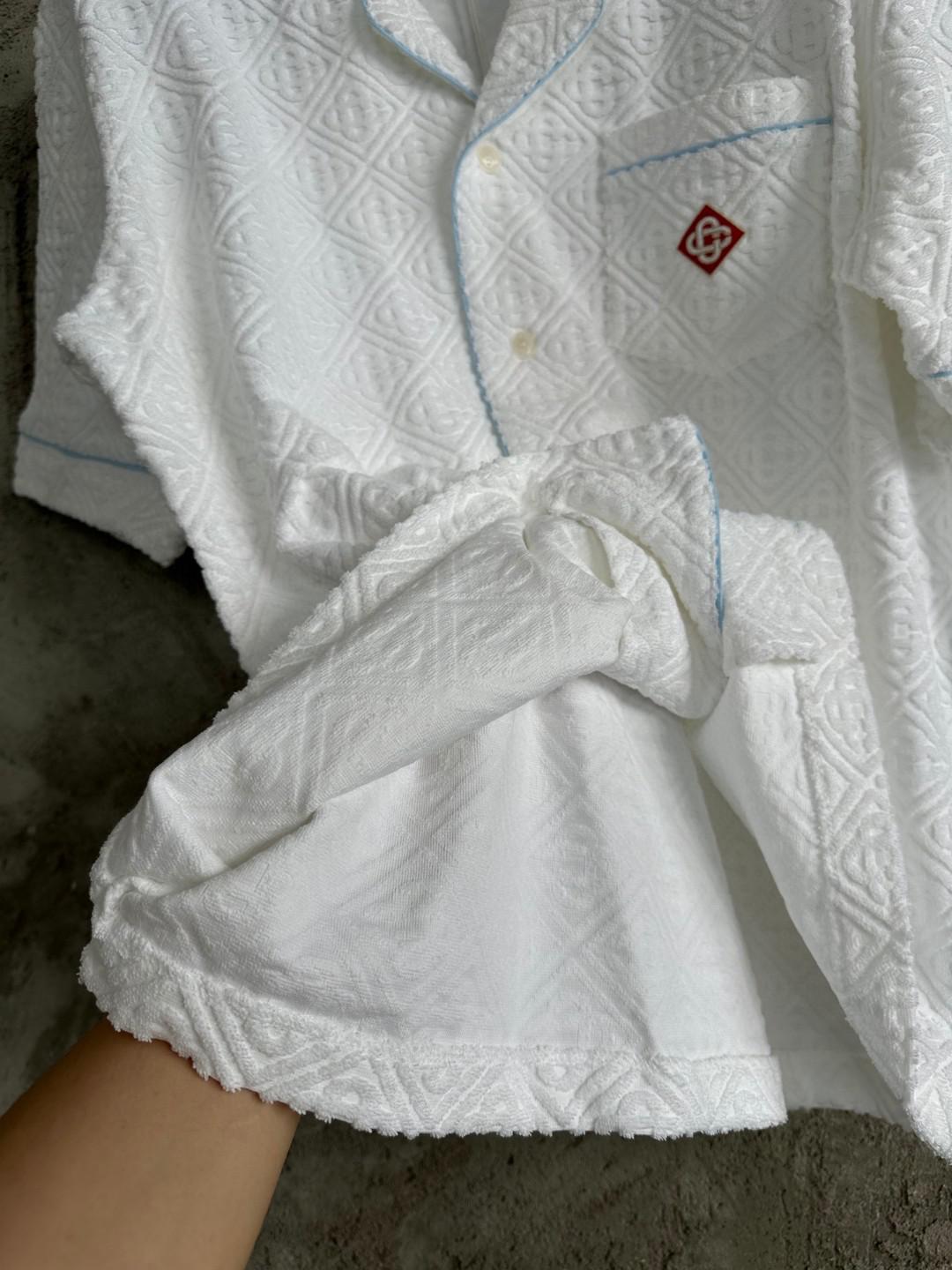 Рубашка Casablanca Red Small Romb Logo On Pocket "White" фото № 7