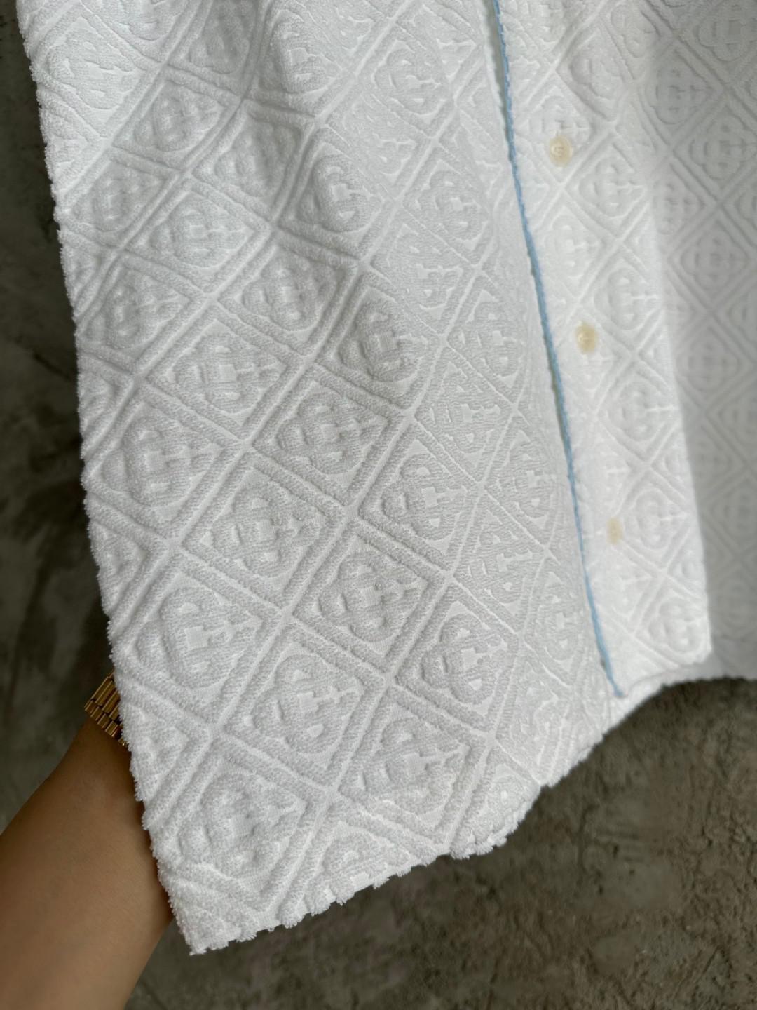 Рубашка Casablanca Red Small Romb Logo On Pocket "White" фото № 3