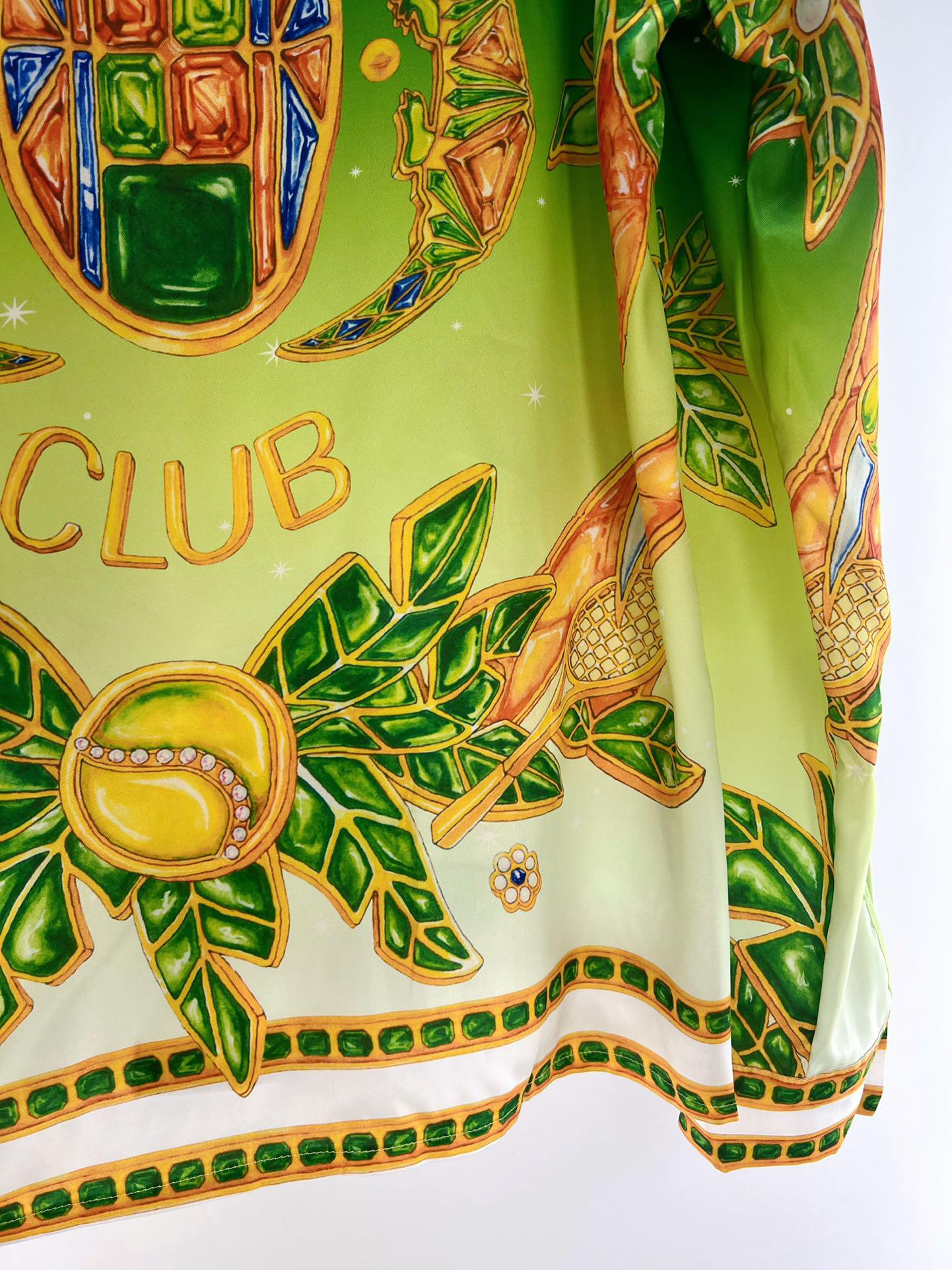 Рубашка Casablanca Frontside Print Lizard Hummingbird "Green" фото № 5