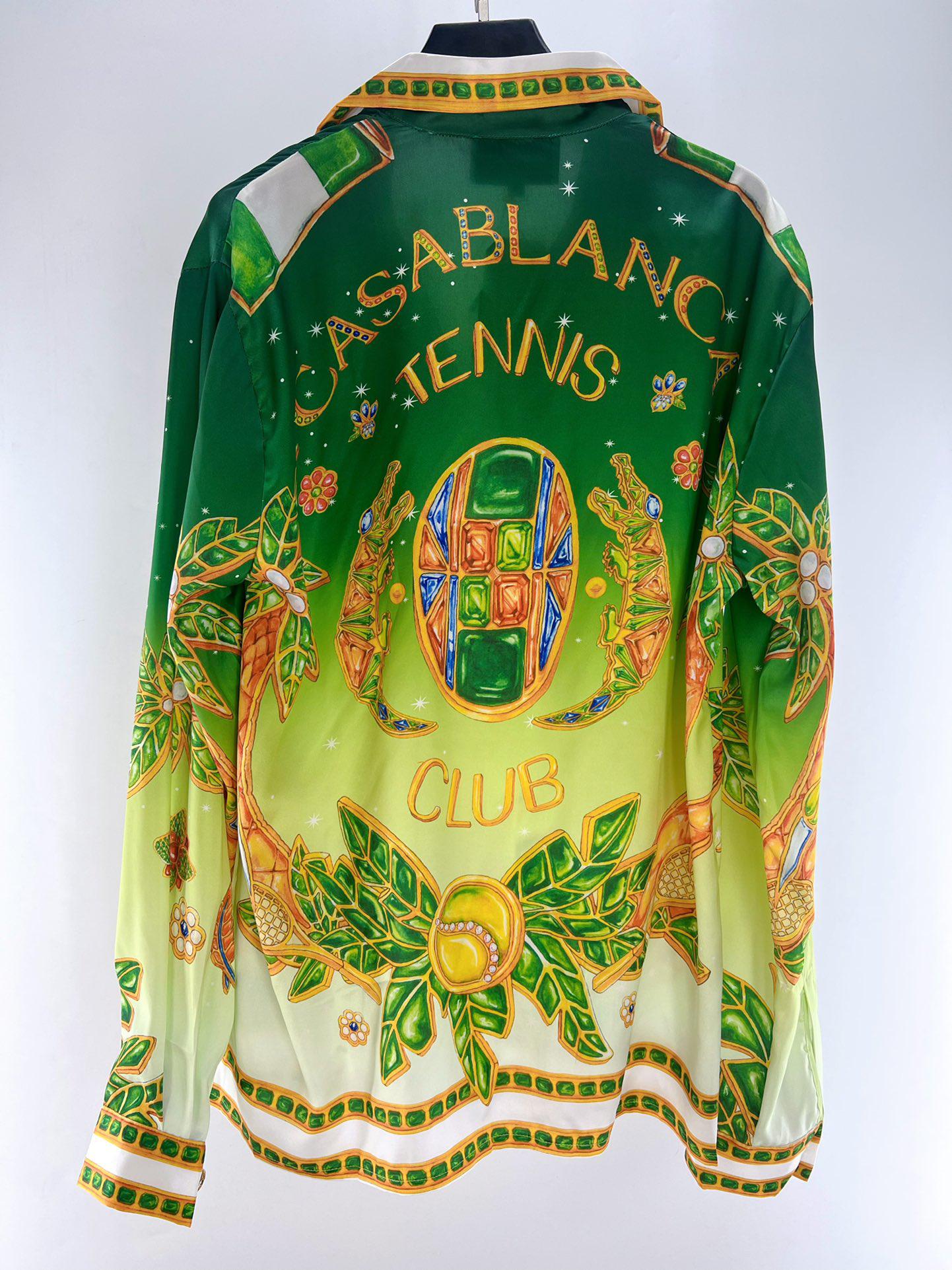 Рубашка Casablanca Frontside Print Lizard Hummingbird "Green" фото № 4