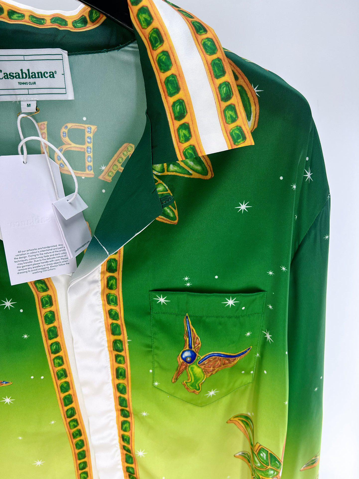 Рубашка Casablanca Frontside Print Lizard Hummingbird "Green" фото № 2