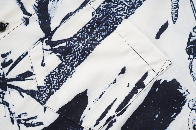 Рубашка Louis Vuitton Front Pocket And Squares Print "White" фото № 4