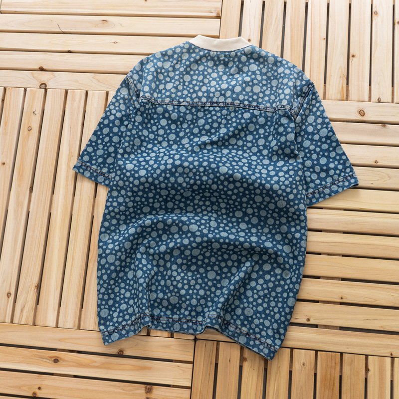 Джинсовая Рубашка Louis Vuitton Polka Dots "Blue" фото № 6