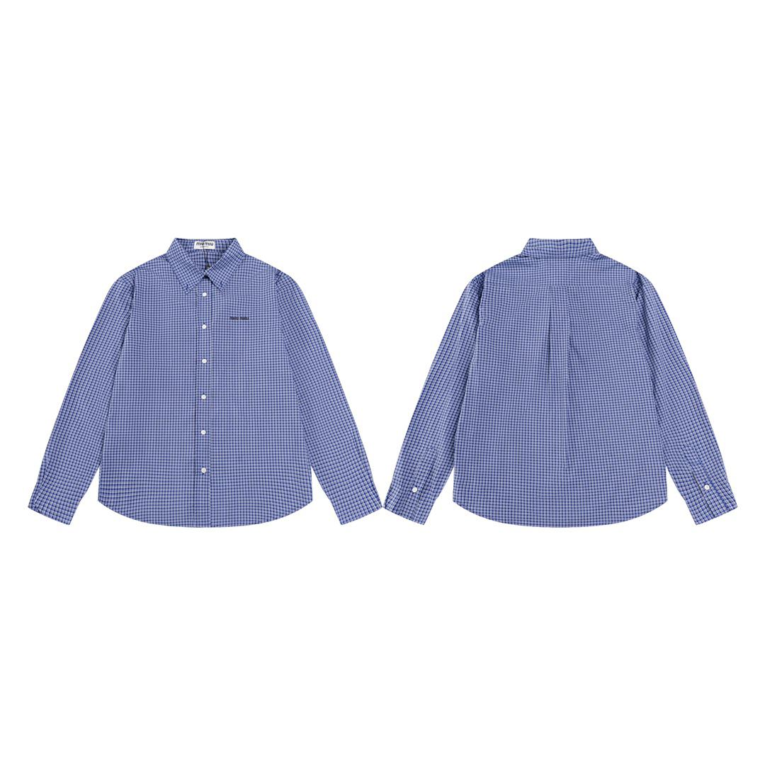 Рубашка Miu Miu Small Cell "Blue" фото № 4