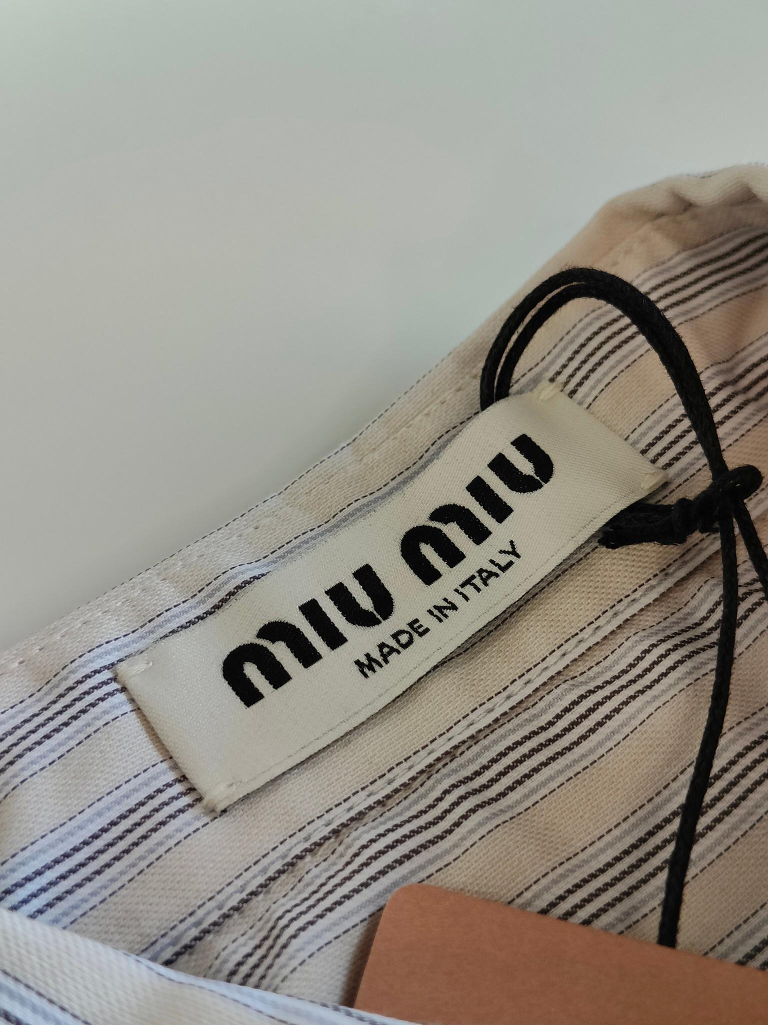 Рубашка Miu Miu Frontside Black Logotype Miu Miu "Beige" фото № 3