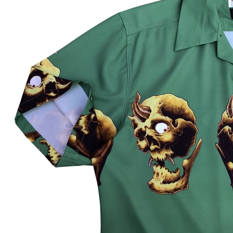 Рубашка Wacko Maria With Demon Skulls "Green" фото № 7