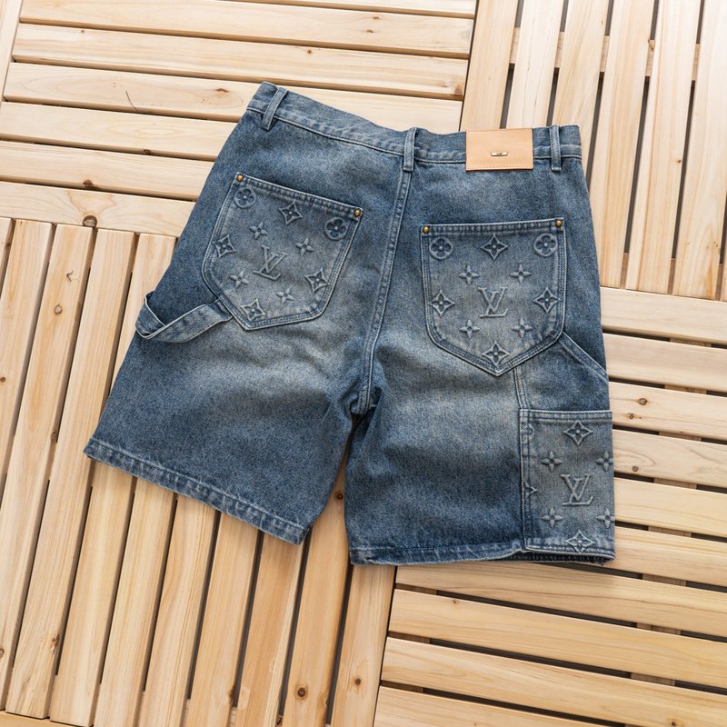Шорты Louis Vuitton Denim Style With Logo "Blue" фото № 5