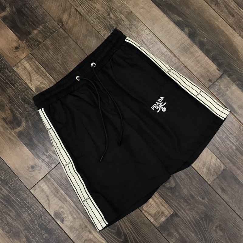 Шорты Prada White Stripes And White Logo "Black" фото № 4