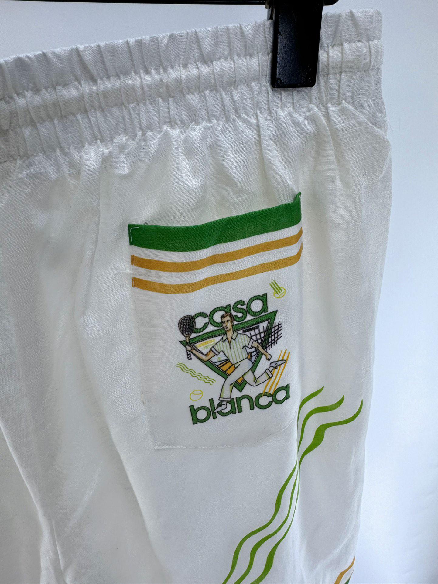 Шорты Casablanca Tennis Man And Woman With Rocket "White" фото № 4