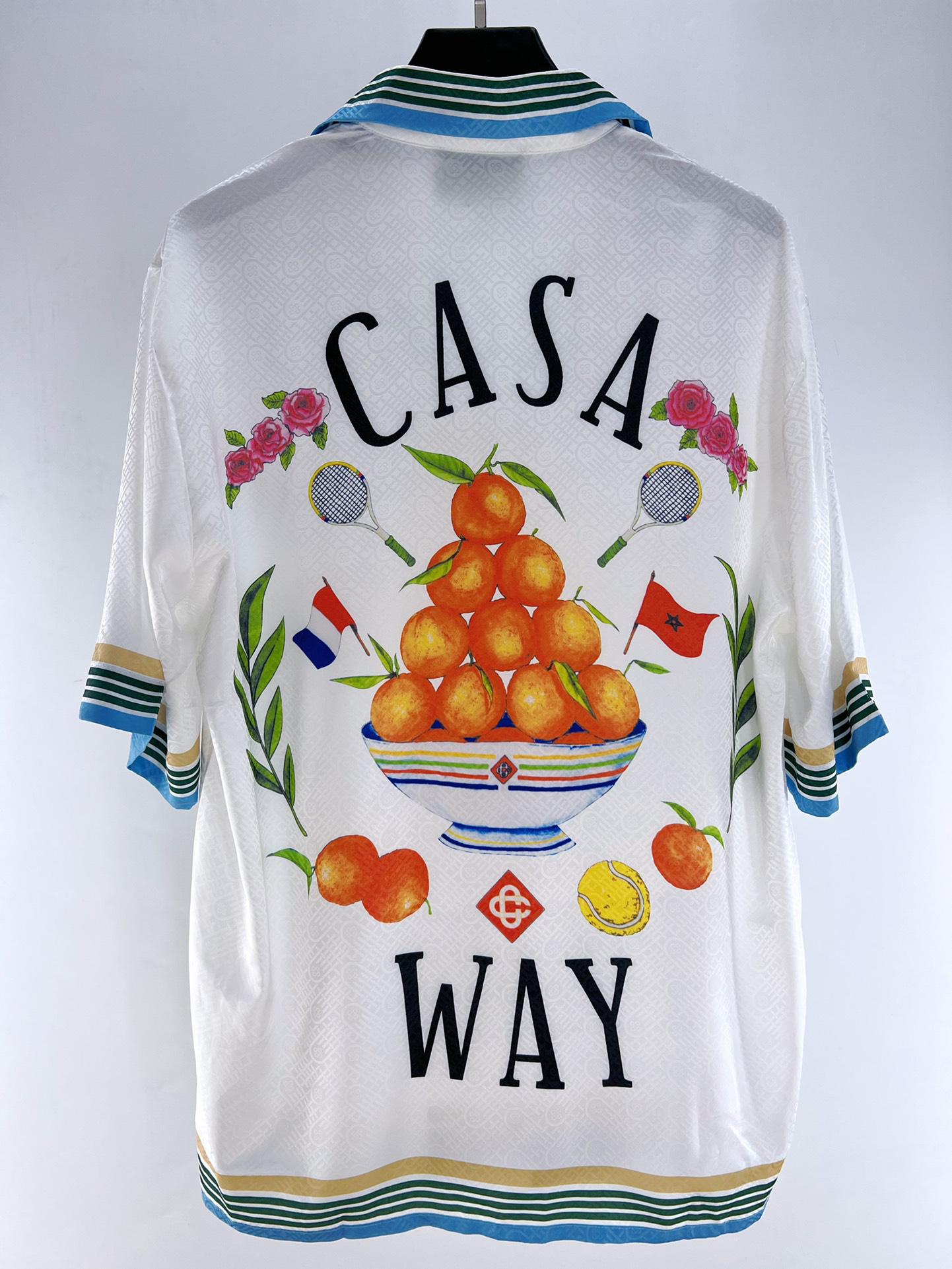 Рубашка Casablanca Frontside Logo Casa Way Oranges "White" фото № 4