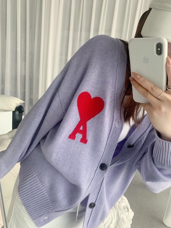 Кардиган Amiri With Red Letter Logo "Lilac" фото № 3