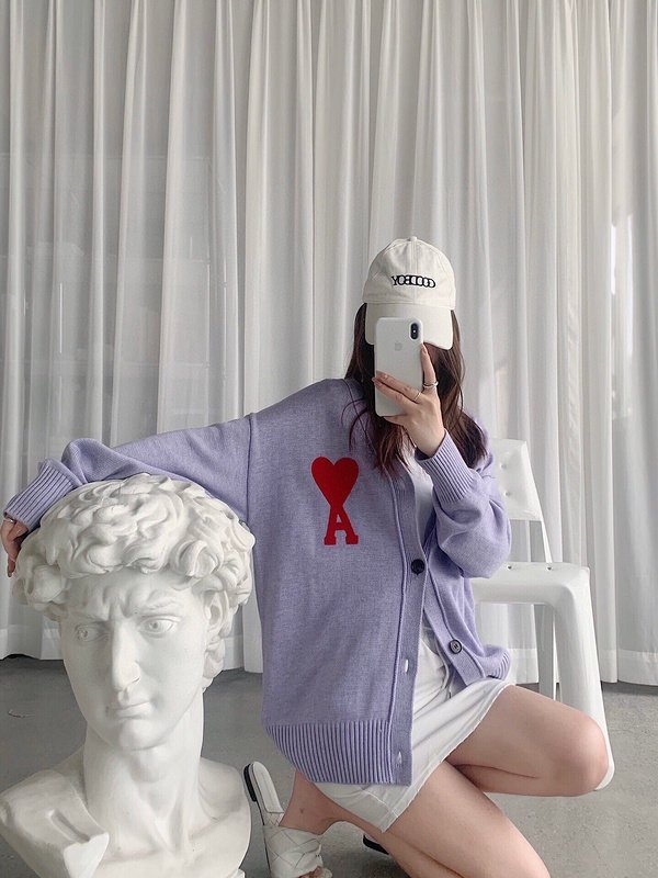 Кардиган Amiri With Red Letter Logo "Lilac" фото № 4