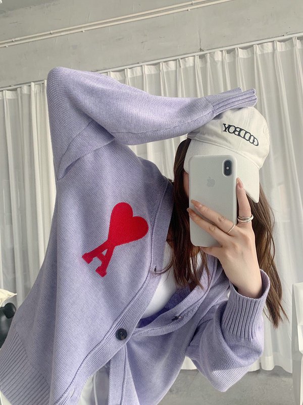 Кардиган Amiri With Red Letter Logo "Lilac" фото № 5