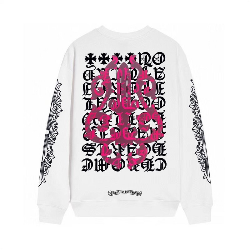 Свитшот Chrome Hearts With Patterns And Pink Print "White" фото № 4