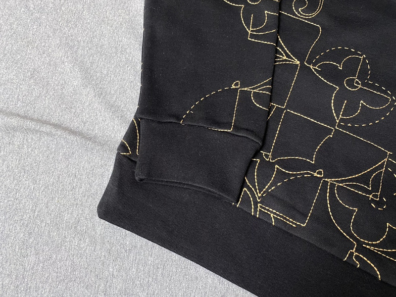 Свитшот Louis Vuitton Logo Embroidered With Threads "Black" фото № 6