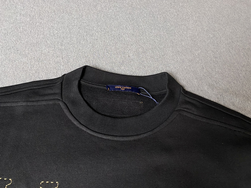 Свитшот Louis Vuitton Logo Embroidered With Threads "Black" фото № 2