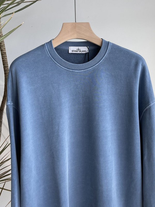 Свитшот Stone Island With A Black Stripe-Logo "Blue" фото № 7