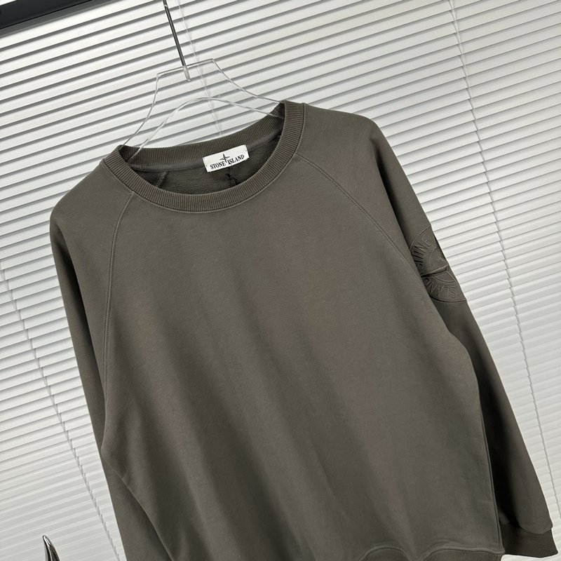 Свитшот Stone Island With Brand Logo On The Sleeve - Monochrome "Gray" фото № 4