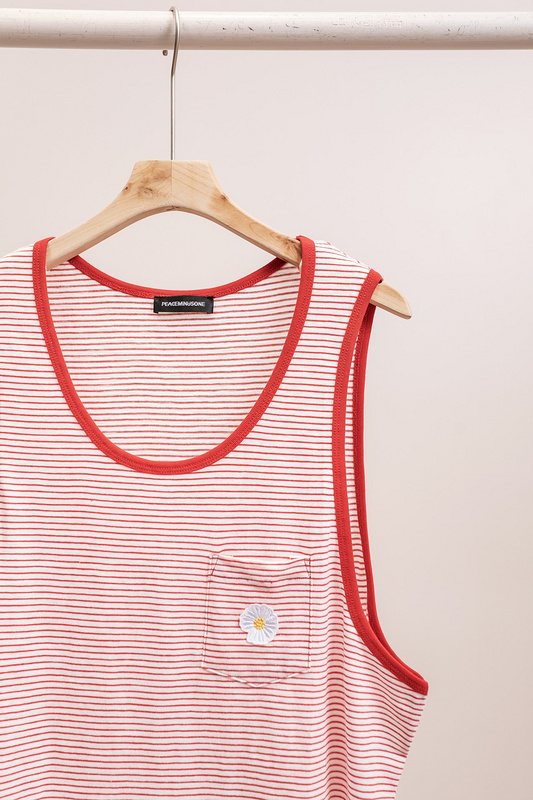 Майка Peaceminusone Chamomile "White/Red" фото № 2