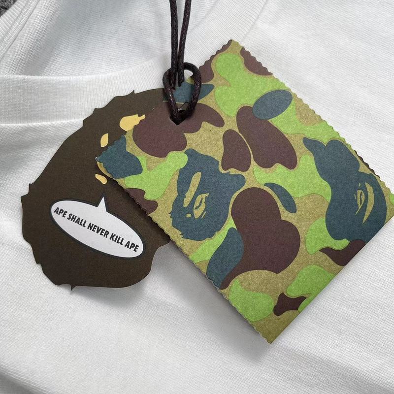 Футболка A Bathing Ape Monkey In Tartan Stitch "White" фото № 5