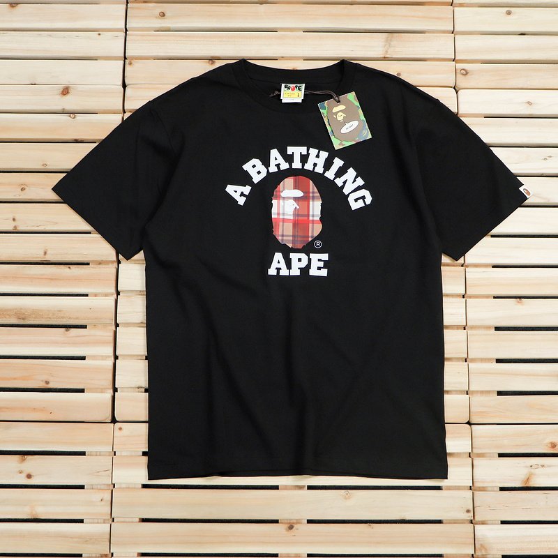 Футболка A Bathing Ape With Monkey Print And Text "Black" фото № 2