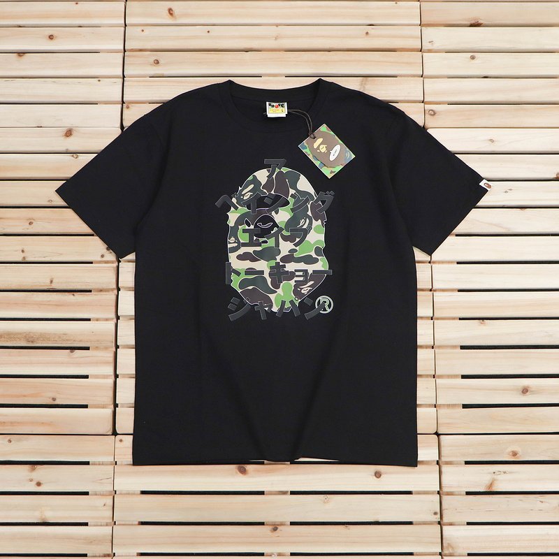 Футболка BAPE ABC Camo Big Ape Head Tee "Black/Green" фото № 3