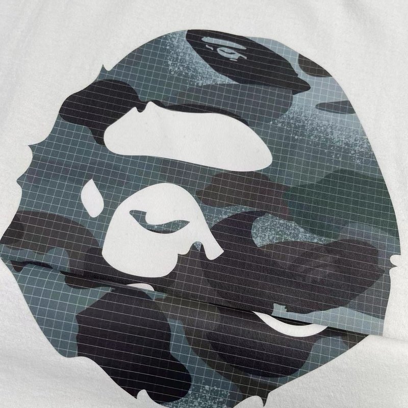 Футболка A Bathing Ape Gray Print "White" фото № 8