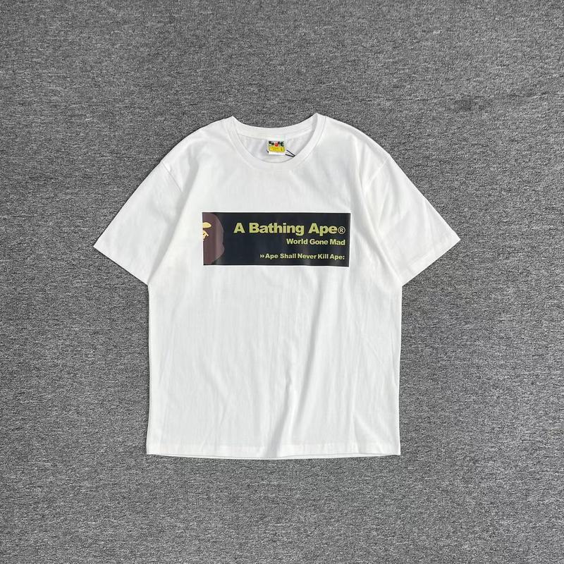 Футболка A Bathing Ape World Gone Mad — Ape Shall Never Kill Ape "White" фото № 2