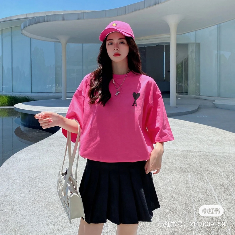 Футболка AMI Intense Color "Pink" фото № 4