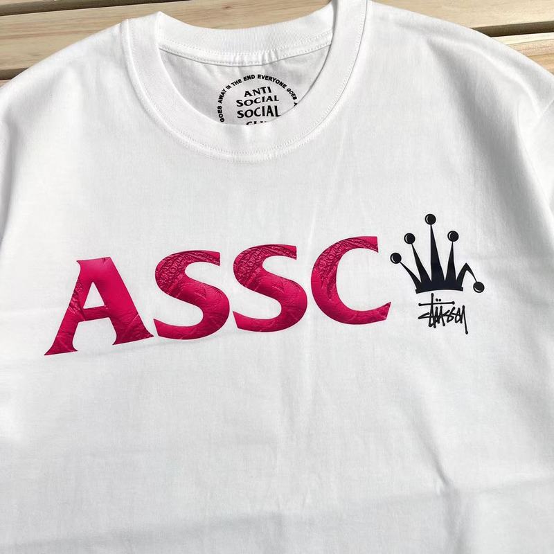 Футболка Anti Social Social Club X Stussy With An Abbreviation Logo "White" фото № 3
