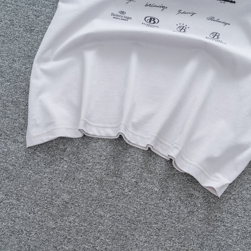 Футболка Balenciaga With Print Of Different Variants Of The Logo "White" фото № 2