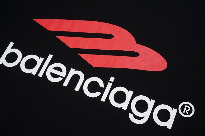 Футболка Balenciaga Side Labels Front Logo "Black" фото № 4