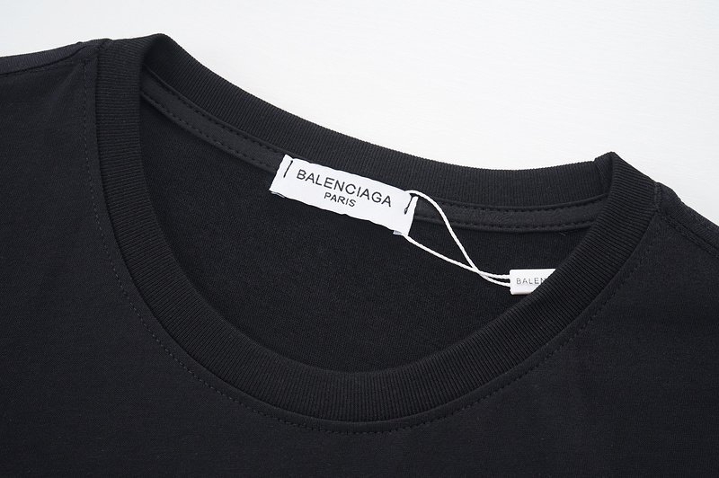 Футболка Balenciaga Side Labels Front Logo "Black" фото № 3