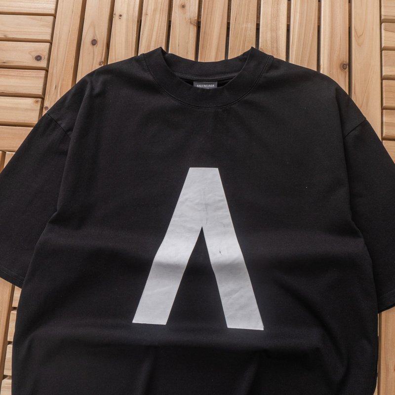 Футболка Balenciaga Front Inscription Archive "Black" фото № 2