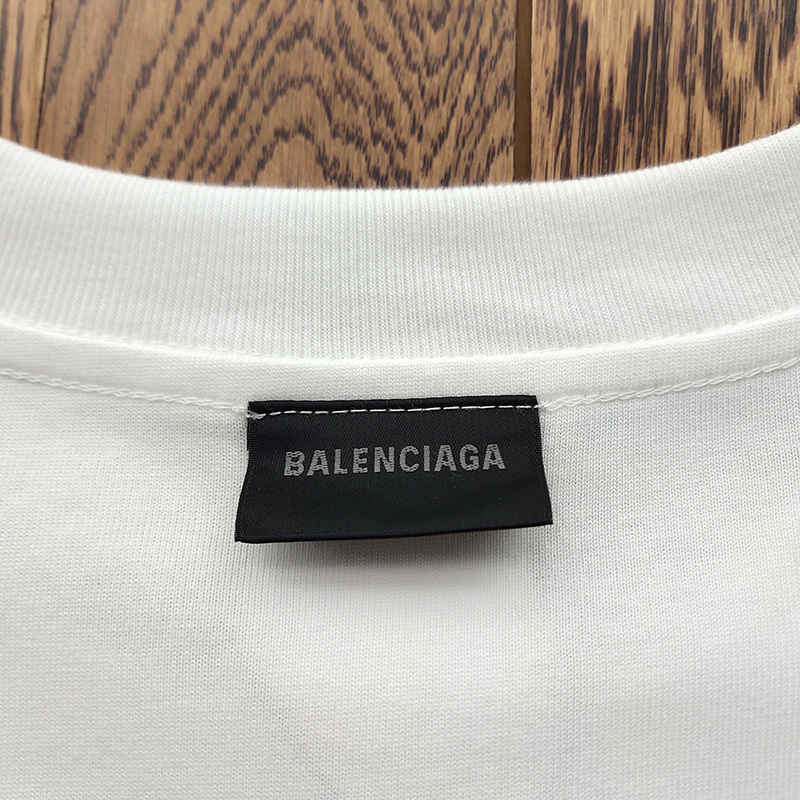 Футболка Balenciaga With Print And Logo "White" фото № 2