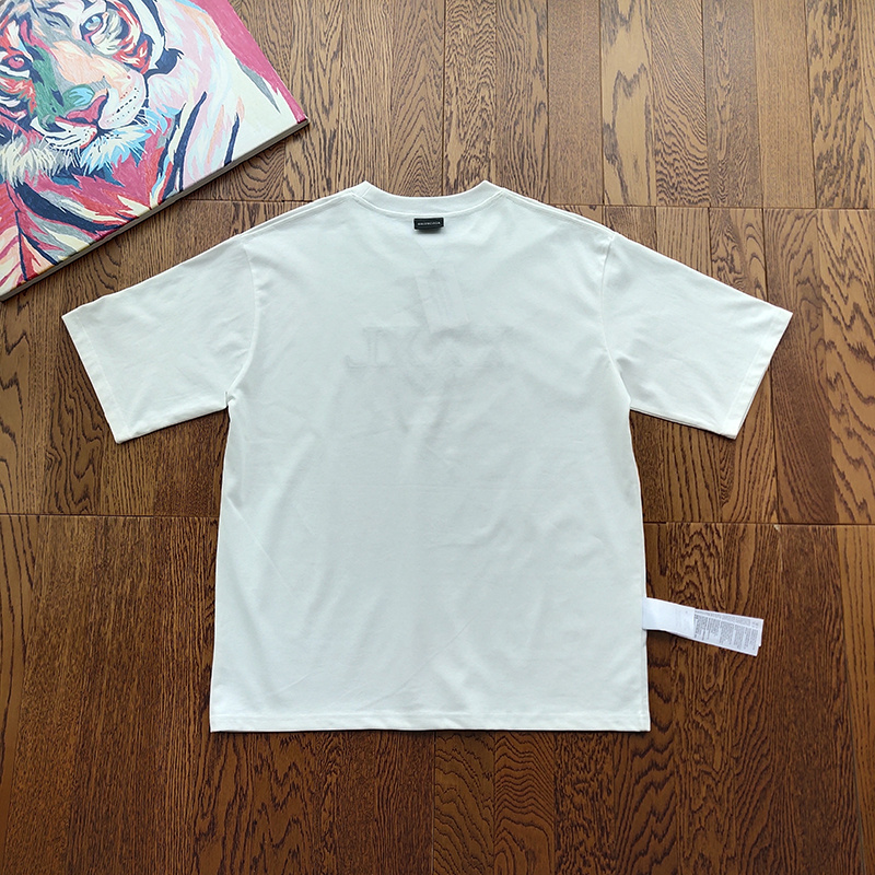 Футболка Balenciaga With Print And Logo "White" фото № 3