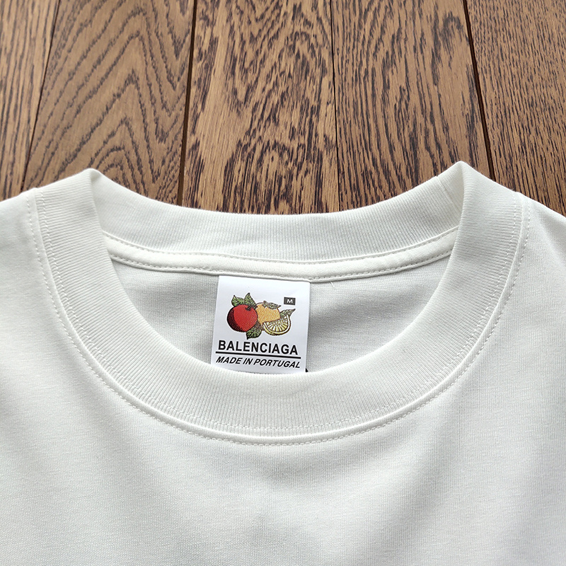 Футболка Balenciaga With Print And Logo "White" фото № 9
