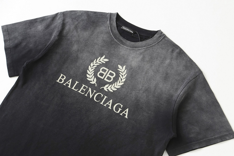 Футболка Balenciaga Laurel Wreath and Logo "Black" фото № 2