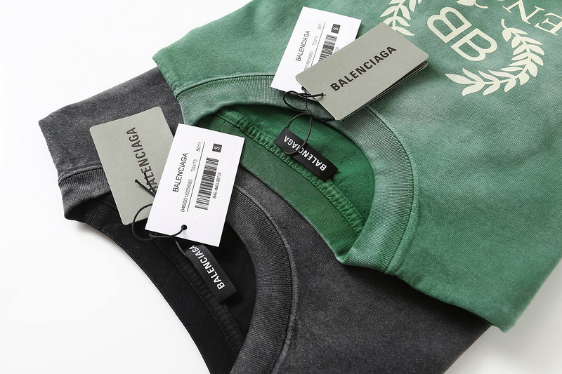 Футболка Balenciaga Laurel Wreath and Logo "Black" фото № 3