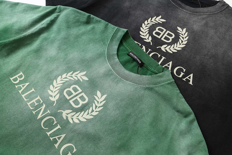 Футболка Balenciaga Laurel Wreath and Logo "Black" фото № 4