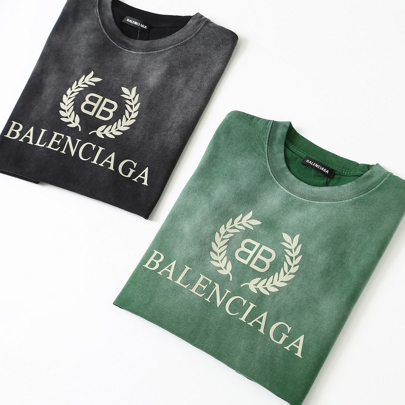Футболка Balenciaga Laurel Wreath and Logo "Black" фото № 5