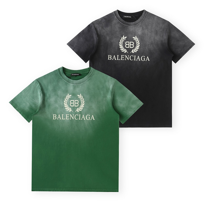 Футболка Balenciaga Laurel Wreath and Logo "Black" фото № 6