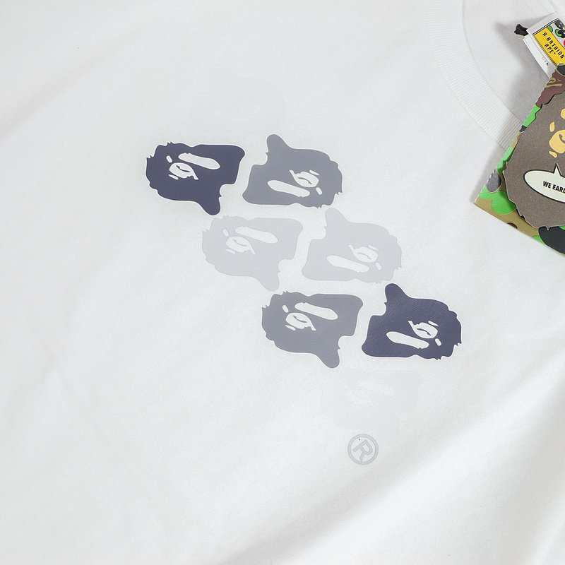 Футболка Bape Colorful Small Details Front And Big Print Back "White" фото № 4