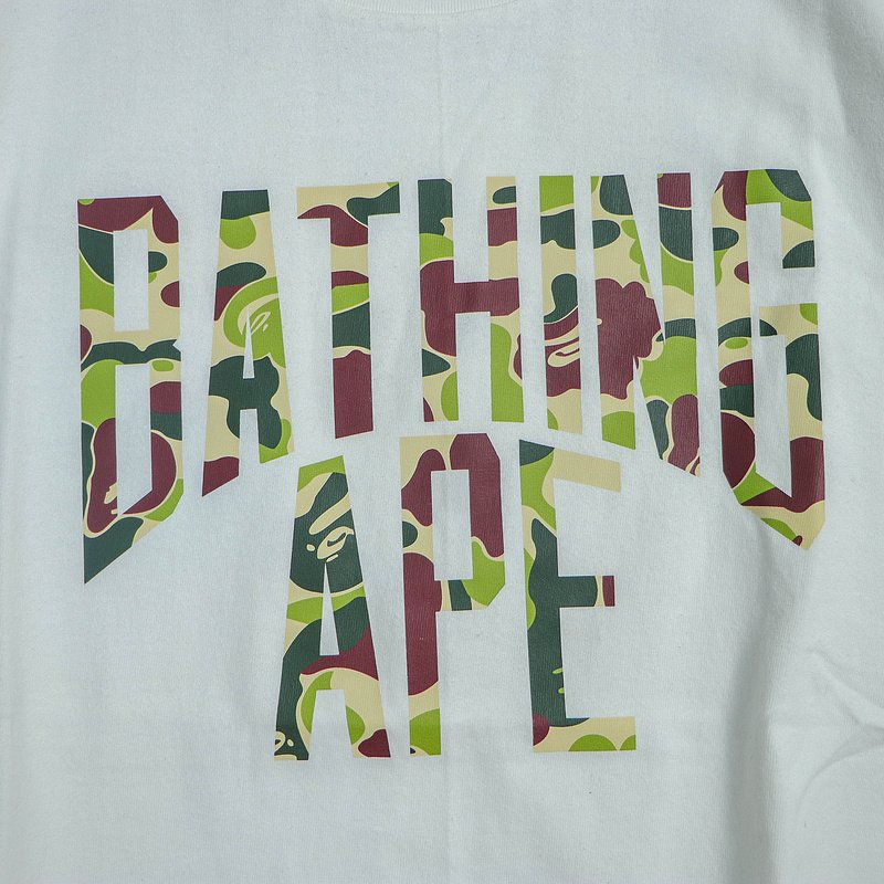 Футболка Bape Front Inscription In Military Style "White" фото № 3