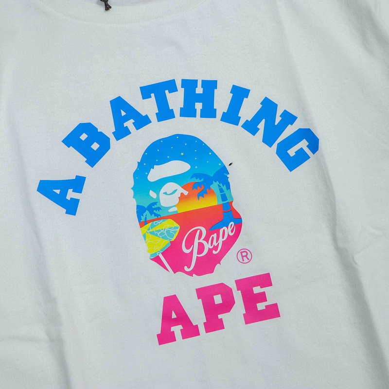 Футболка Bape Beach Print Front "White" фото № 5