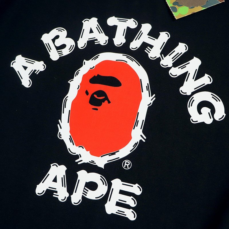 Футболка Bape Front Red Logo "Black" фото № 4
