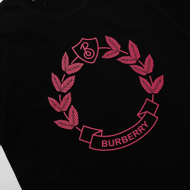 Футболка Burberry With Pink Logo "Black" фото № 6