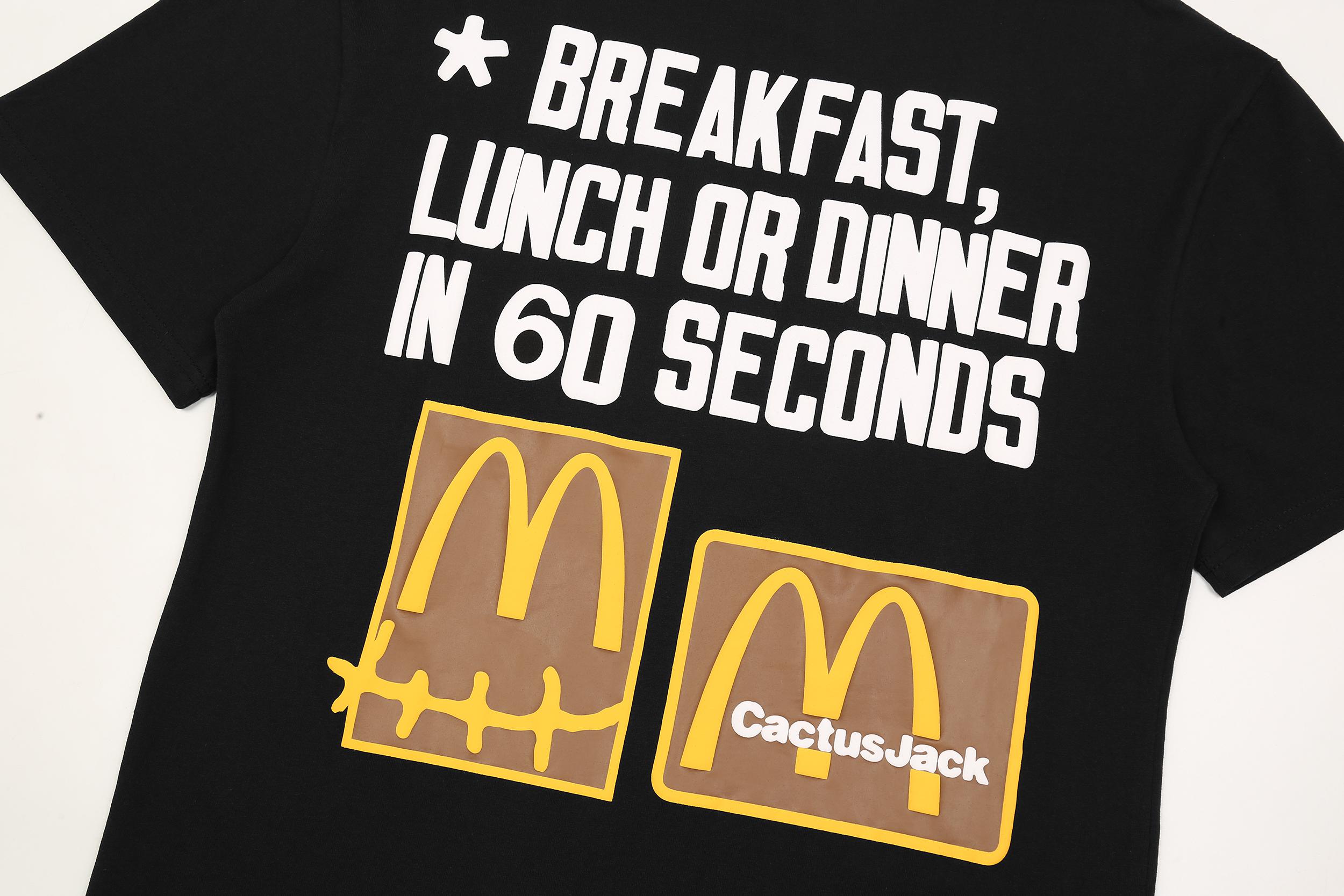 Футболка Cactus Jack Merch McDonald’s Breakfast in 60 Seconds "Black" фото № 6